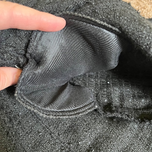 L'AGENCE Agnes Tweed Jacket in Black Wash, Size Small, Made in USA, Denim Fringe - Picture 9 of 12